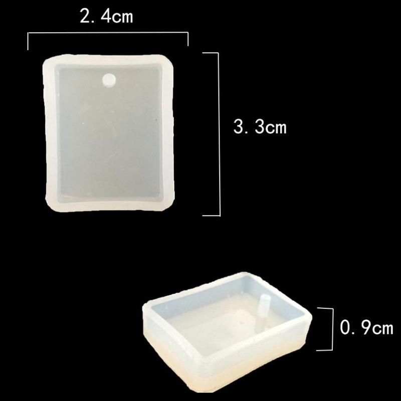 5Pcs/Set Keychain Silicone Mold Set Round Rectangle Pendant Jewelry Making Mould