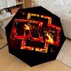 1pc Flame Cross Rammstein Themed High-quality Umbrella,Automatic Opening and Closing Umbrella,Multi-functional Umbrella G0811012