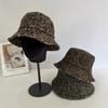 Retro Hole Design Leopard Print Bucket Hats For Women Spring And Summer Travel Sunscreen Versatile Casual Simple Basin Cap