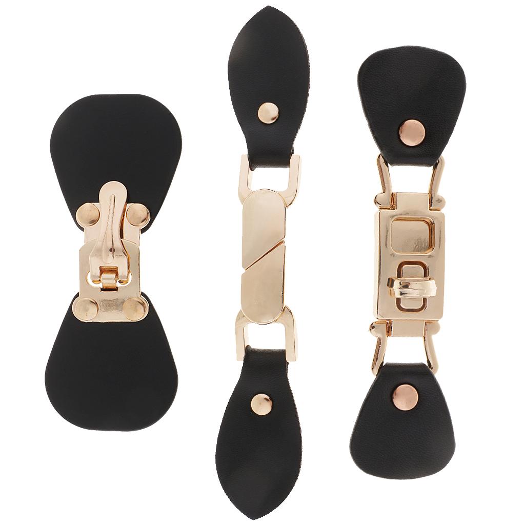 Black PU Leather Alloy Sewing Toggle Button for Bag Closure