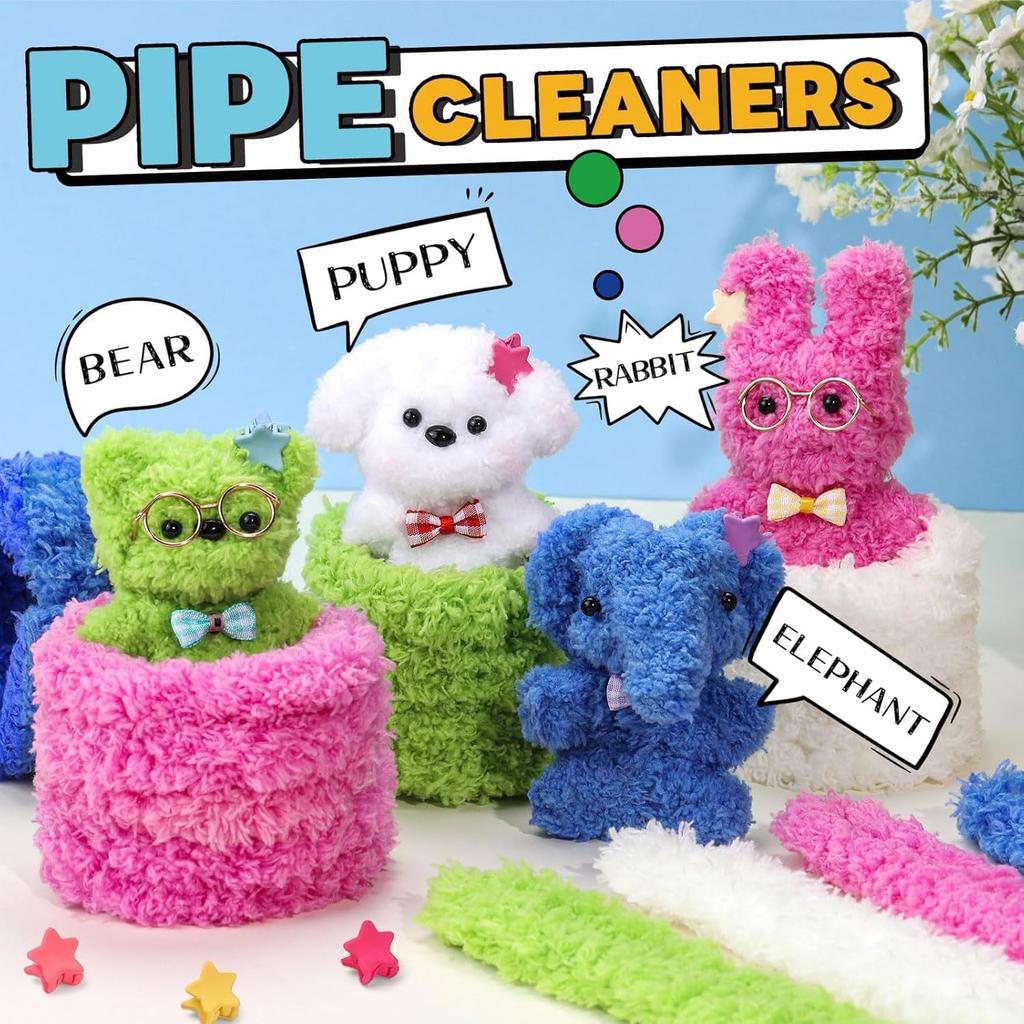 51 набор для поделок из синельной проволоки, включая 8 шт. коралловой синельной проволоки и 43 других аксессуара для изготовления коралловой синельной проволоки, принимающей форму.