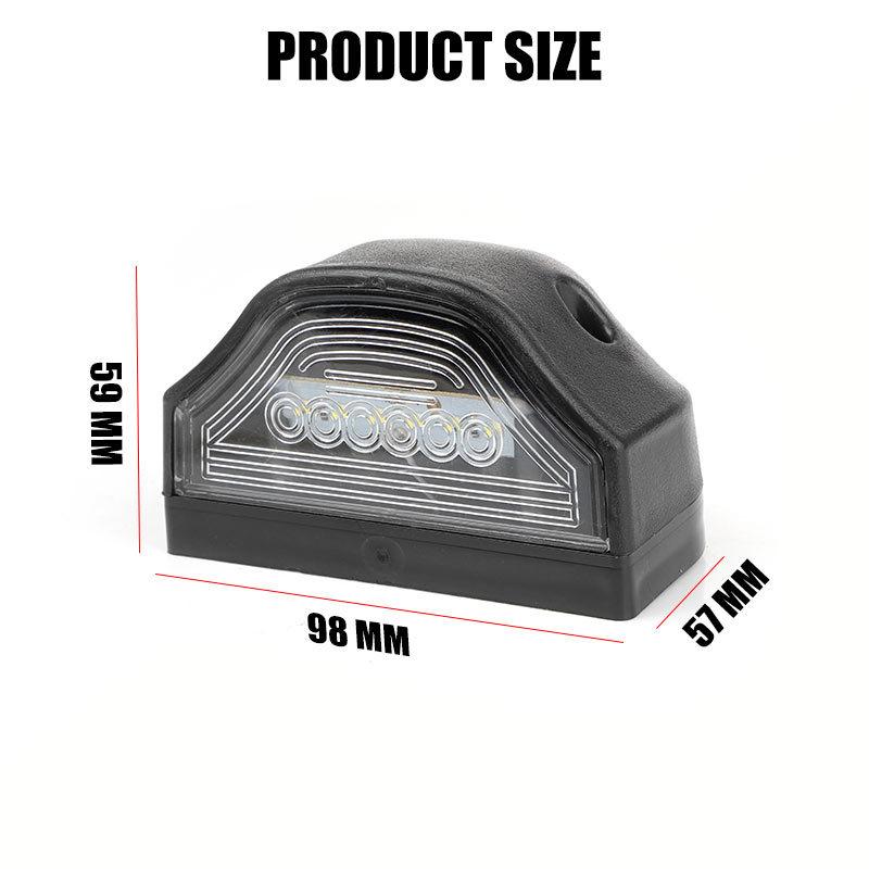 Universal 6 LED License Plate Light 12V 24V White Rear Driving Light Side Marker Lamp For Car Motorcycle Truck Trailer Lorry Van