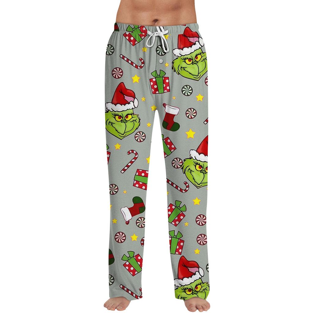Men's Allover Printed Home Pants Sleeping Pajama Pants Long Pants Pajama Pants