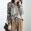 Women Long Sleeve Shirt Holiday Work Shirt Tunic Fashion Tops Floral Printed Blouse Plus Size