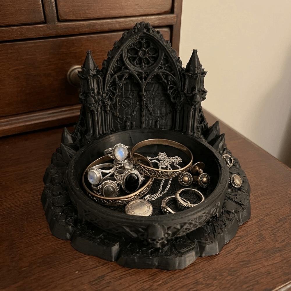 3D Printed Jewelry Storage Tray Retro Gothic Style Decorative Tray  Home Storage
