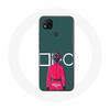 Xiaomi Redmi 9C Case Squid Game Red Soldier with Circle Mask Green Background