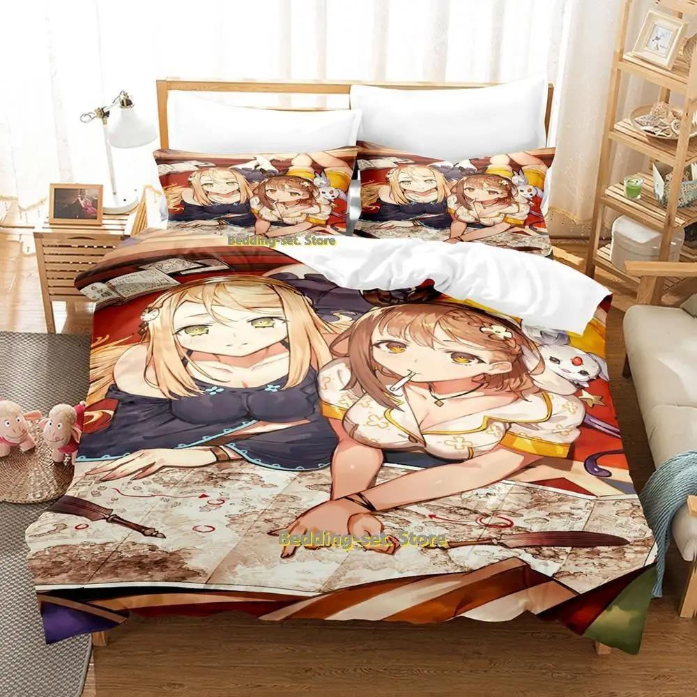 Новый комплект постельного белья Atelier Ryza Односпальный Полуторный Двуспальный Queen King Размер Аниме Пододеяльник для Спальни Взрослого Ребенка