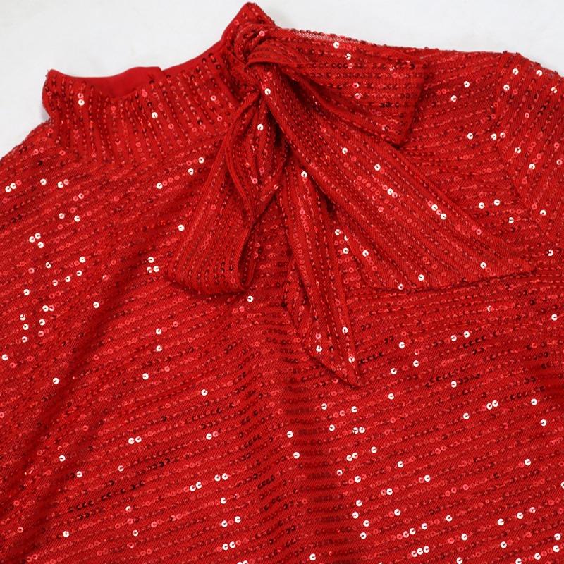 Women's Loose Sequin Long Sleeve Dress Short Dress Party