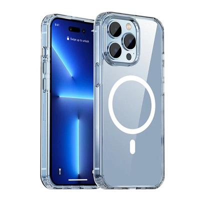 Магнитный чехол для iPhone 16 15 14 13 12 Mini 11 Pro Max для MagSafe Прозрачный противоударный чехол для телефона PC+TPU Shell
