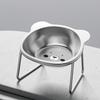 15 Degree Inclined Stainless Steel Cat Bowl Detachable Pet Feeding Dish  Pet Supplies