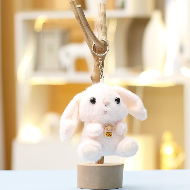 Plush Toy Backpack Strawberry Bear Keychain Cute Animal Doll For Kids And Teens