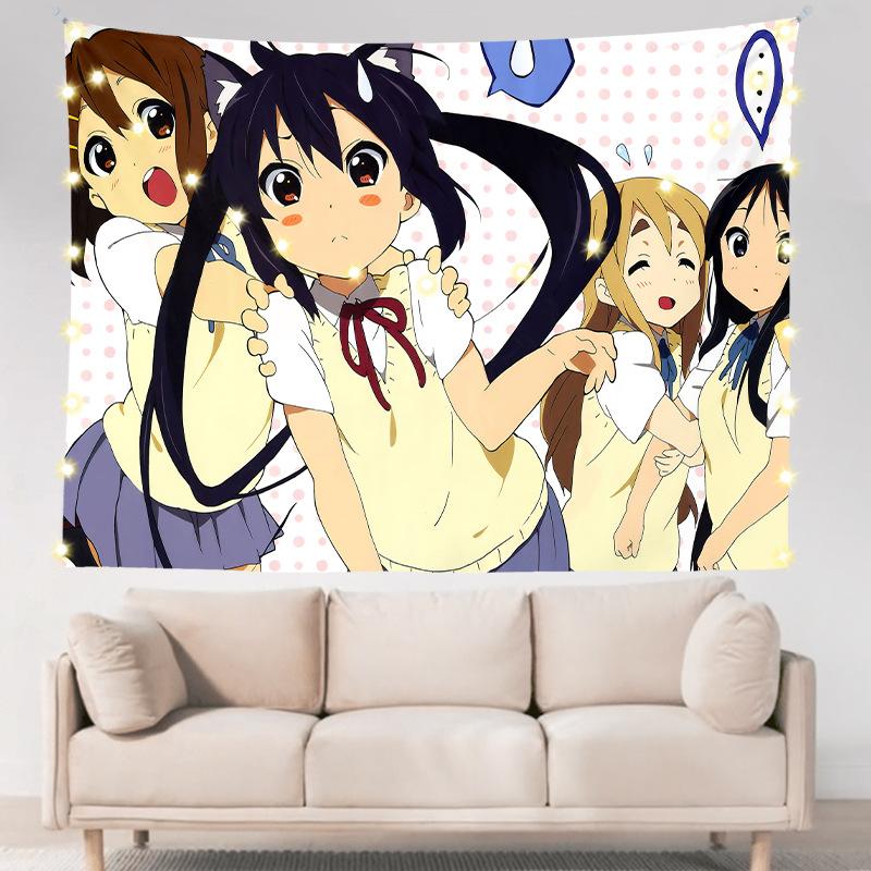 Легкий роман для девочек в общежитии, двухмерное аниме, настенное украшение для спальни, тканевое подвесное одеяло