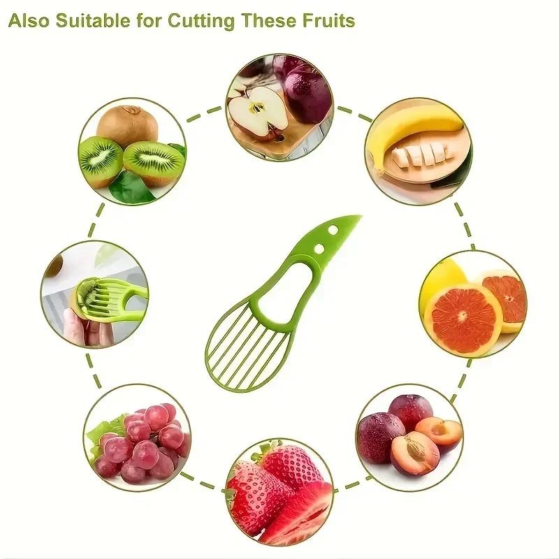 Avocado 3 In 1Slicer Shea Corer Butter Fruit Peeler Cutter Pulp Separator Plastic Knife Kitchen Vegetable Tools Kitchen Gadgets