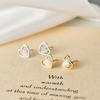 Cat's Eye Stone Love Earrings for Women's Temperament Sweet and Simple and Versatile Heart-shaped Earrings