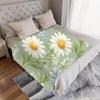 1pc Daisy & Blue Flower Digital Printed Throw Blanket - Soft, Warm All-Season Flannel, Contemporary Style, Ideal for Home, Bedro