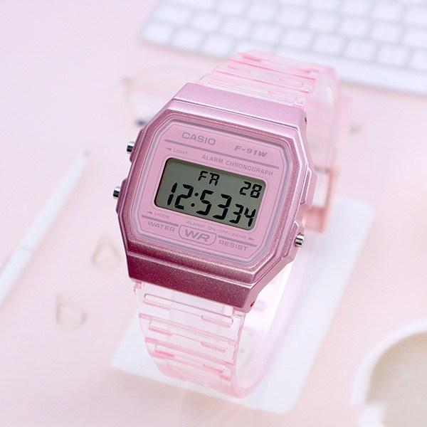 Casio Clear Band Transparent Square Common Digital Wristwatch