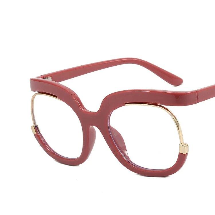 2023 Ins Rainbow Frame Fashion Retro Round Anti Blue Light Women Glasses Vintage Oversized Colourful Frame Clear Eyeglasses