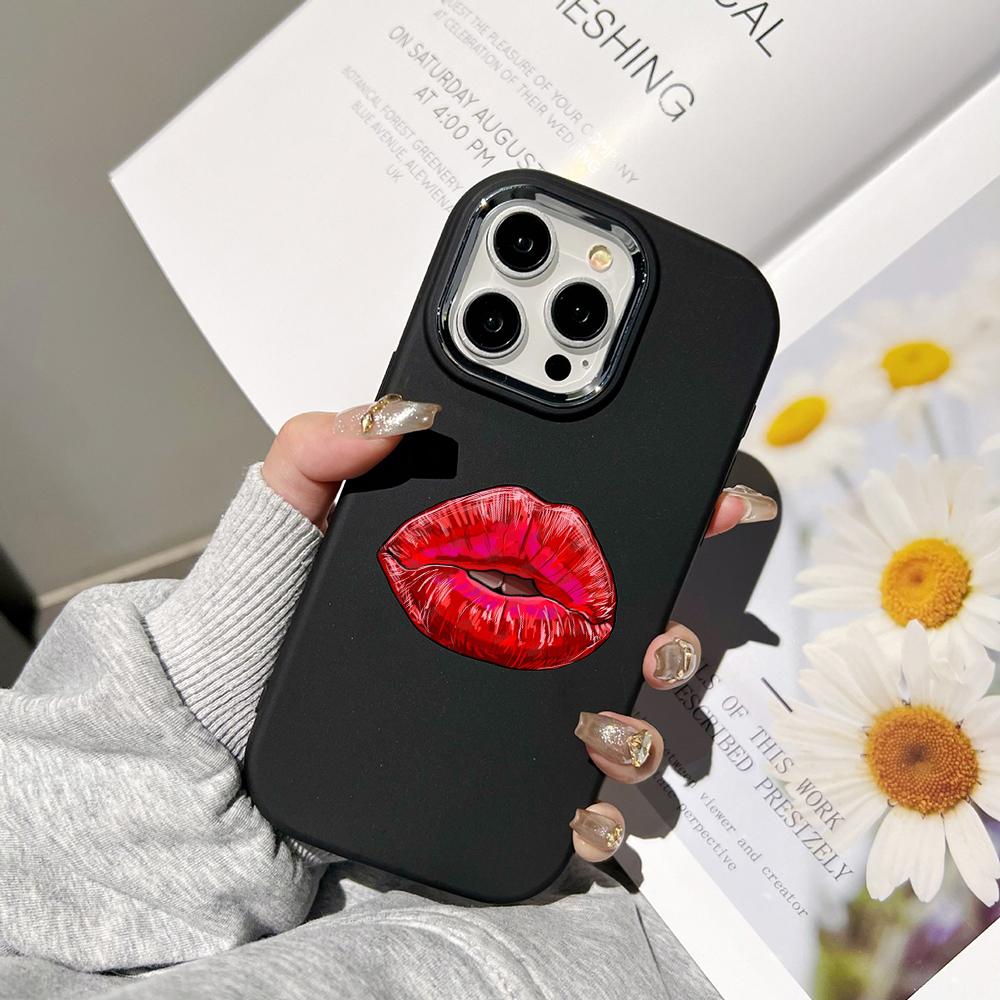 Чехлы для телефонов Ae87 Lips Kiss Digital Art для Samsung A13 A32 A53 A04e A54 S23 S24 Ultra Infinix Hot 40 Huawei P30 Pro с металлической защитной задней крышкой для камеры