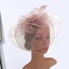 Wiomen Party Fascinator Hat Сетка Ажурная сетка Перо Винтажный цветок Королевский стиль Свадебный головной убор Головной убор Сценическое представление Головной декор Шляпа для волос