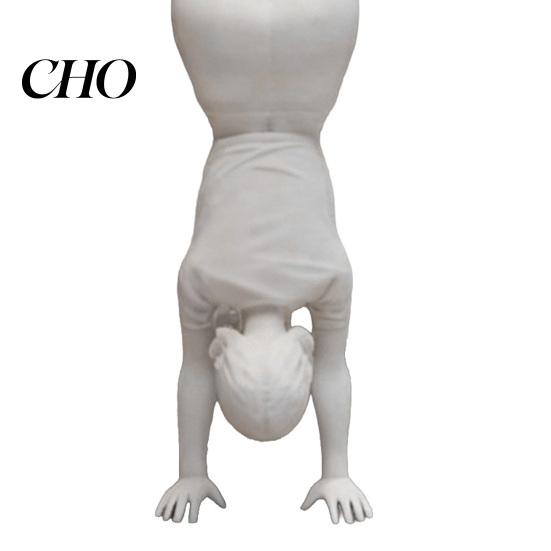 Artistic Home Accent Inverted Girl Figurine, 3D Printed Athlete Statue, White Decorative Statue Sporty Sculpture for Table Shelf Decor Modern