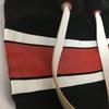Bill Amberg England Made Tote Bag Black × Red × White Stripe Canvas(USED)