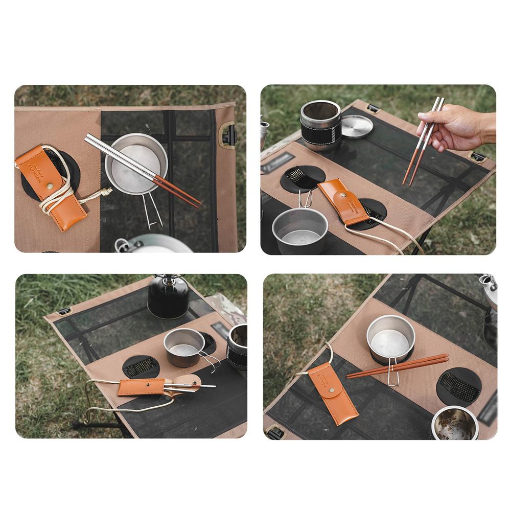 Folding Chopsticks Outdoor Camping Picnic Travel Portable Tableware A Pair of Chopsticks with Storage Bag