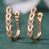 Изысканные серьги-кольца в форме сердца из синтетического циркония, женские повседневные свадебные элегантные позолоченные ювелирные аксессуары