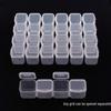 Small Jewelry Storage Box with 28 Grids, Perfect for DIY, Nail Art, Medicine & Accessories. Flat Bottom Diamond Plastic Design.