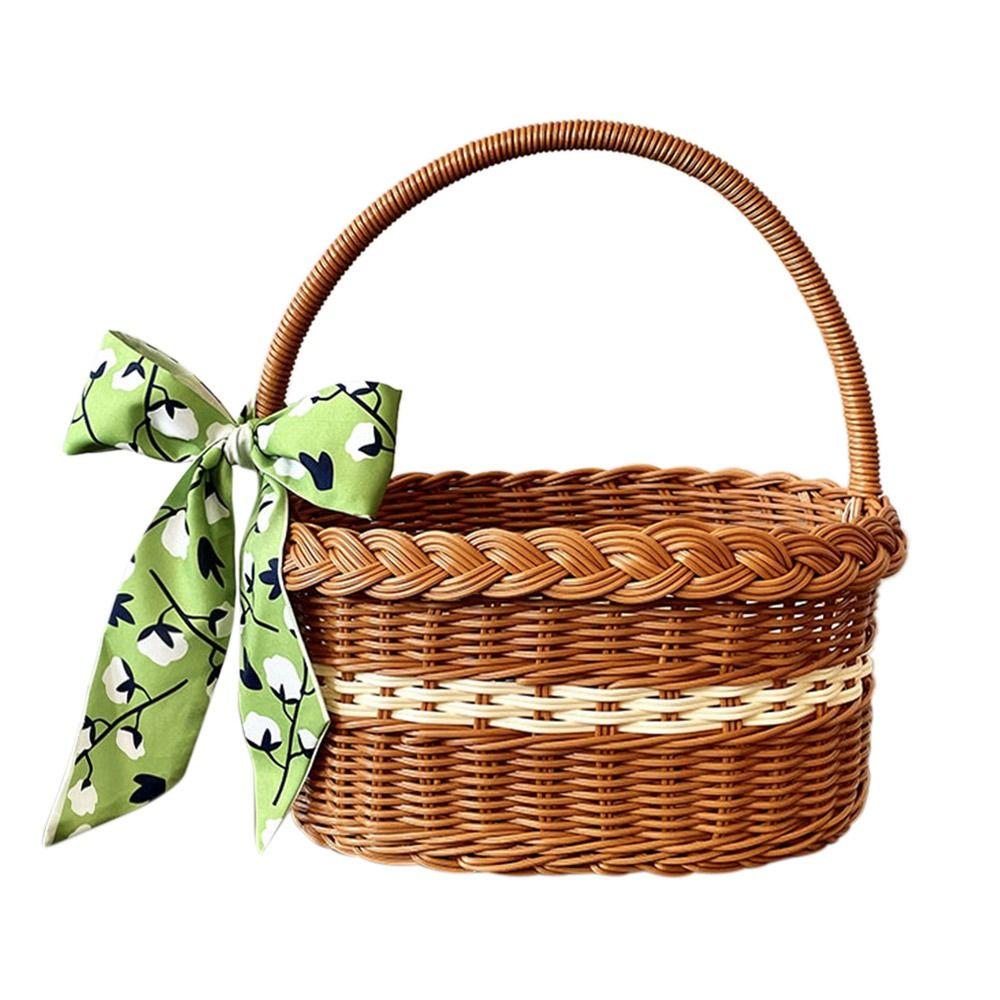 Ивовая ротанговая корзина для цветов Прочная корзина для хранения с ручкой Корзина для хранения овощей Ручная работа с корзиной для цветочной композиции Телец