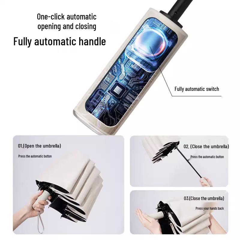 Очень большой складной зонт двойного назначения, автоматическое открытие, усиленный для дождя и солнца, защита от УФ-лучей, солнцезащитный козырек для женщин и мужчин