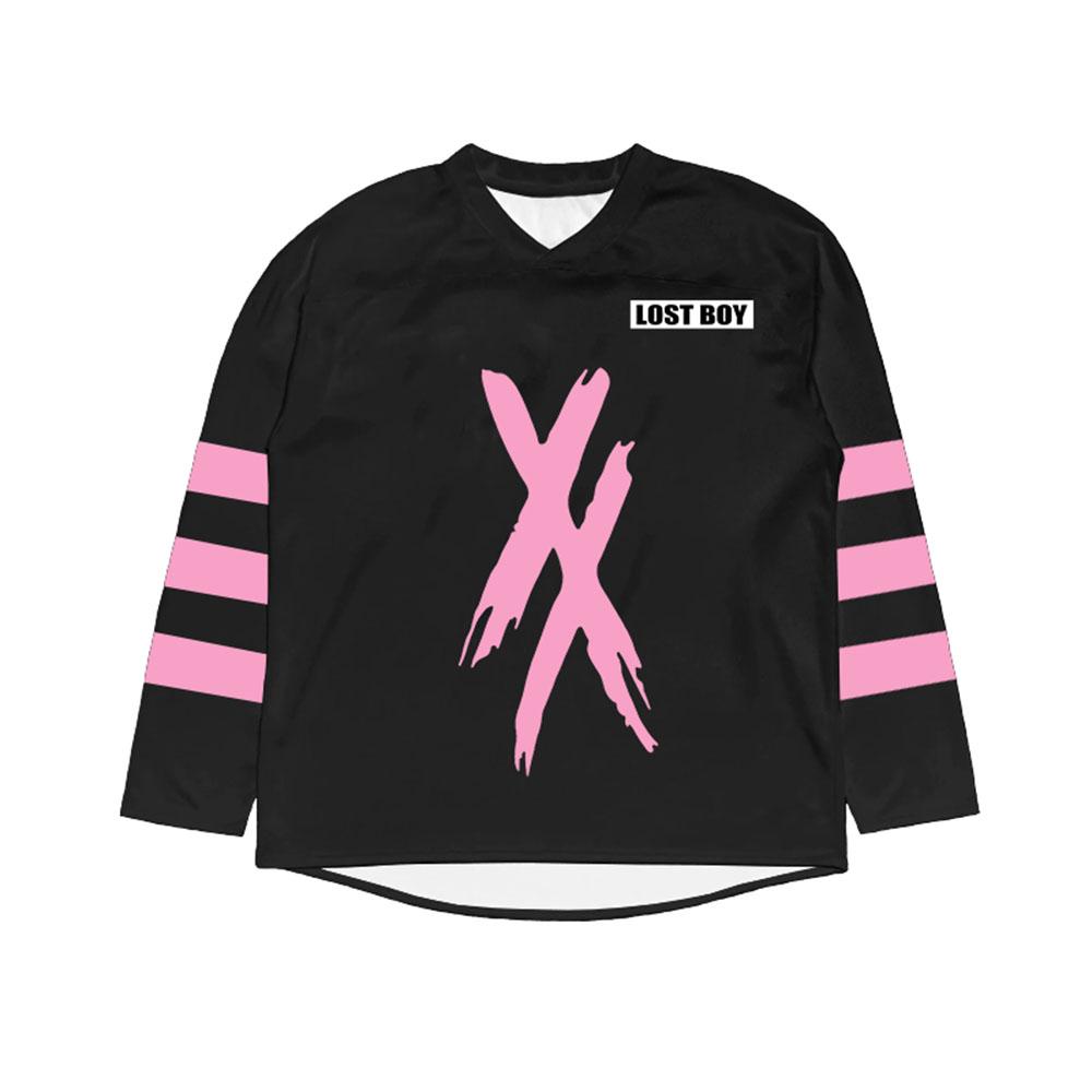 Lost Boy Machine Gun Kelly MGK Football Tee Jersey V-neck Summer Short Sleeve T-shirt Graphic Print Tee Casual Unisex Top