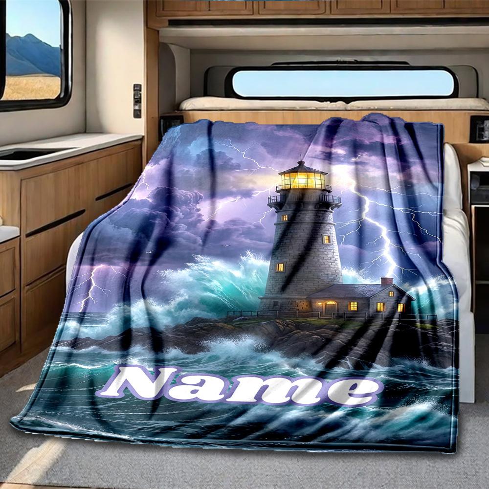 Lighthouse Storm Rv Blanket Comfortable Soft Lightweight For Travel Camping Picnics Sofas Rvs Bedding Living Room Gift For Friends And Familyt11