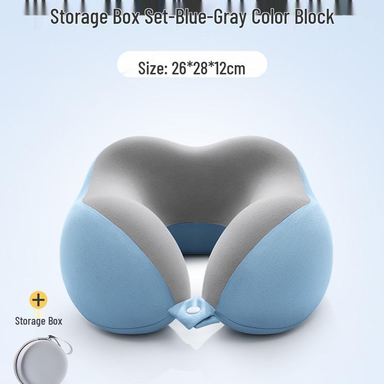 Подушка дорожная U-образной формы с эффектом памяти для самолета и поддержки шеи