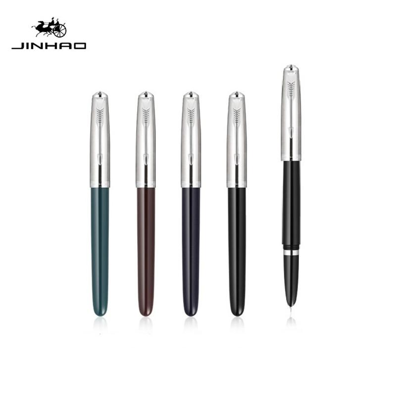 Jinhao 86 Classic Retro Fountain Pen Balanced Weight Silver Arrow Clip Extra Fine Nib Office School Daily Writing