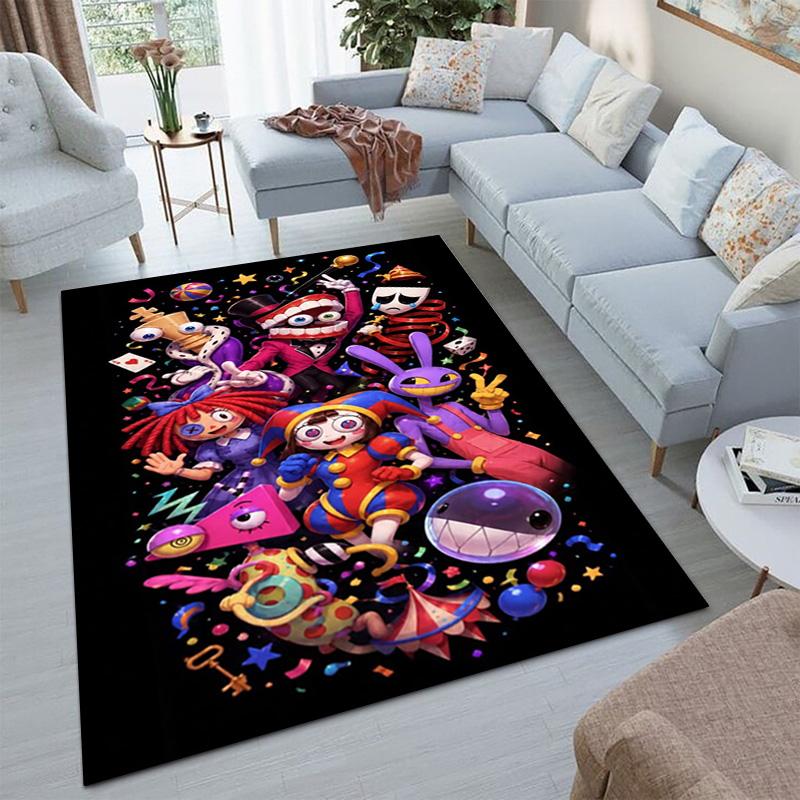 Cartoon Character Pomni Carpet Office Decorative Carpet For Living Room Bedroom Door Mat Floor Rug Computer Chair Area Rug perfect holiday gift