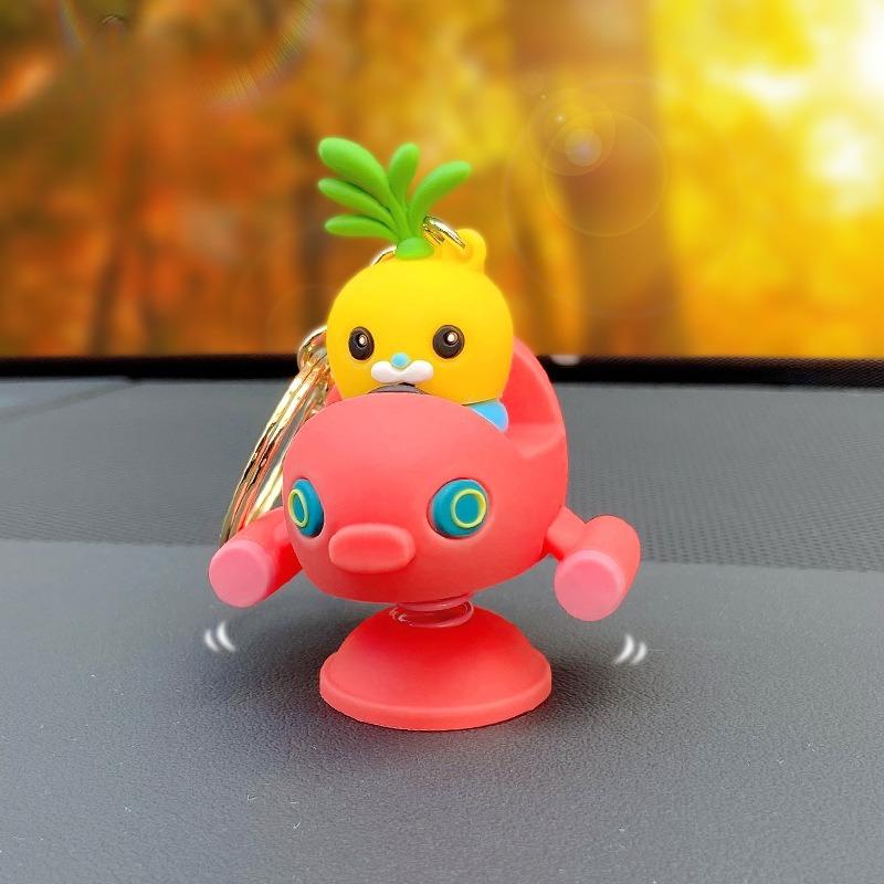 Cartoon Octonauts Cute Peso Kwazii Barnacles Car Shaking Decorative Ornaments Backpack Pendant Pendant Keychains Kid Toy Gift