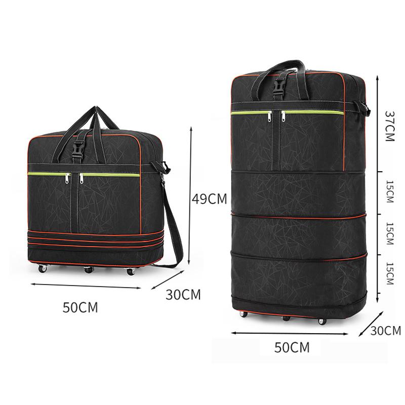 Air Consignment Bag Large-capacity Retractable Folding Travel Bag Universal Wheel Moving Travel Nylon Cloth Duffel Bag
