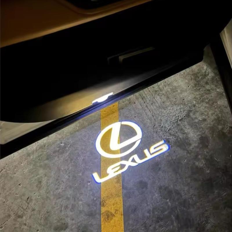 HFHT9 New upgrade Laser Decor Lamp Glass Projection Car Accessories HD LED For Lexus RX GX LS LX IS GS RC UX Series ES200 ES250 ES260