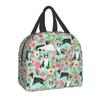 Бультерьер с цветами ланч-бокс для женщин и детей многофункциональный домашний кулер для собак термосумка для еды изолированная сумка для ланча офисная работа