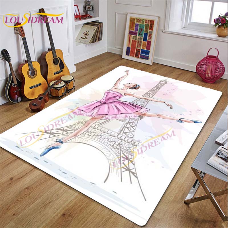 Ковер для балерины, ковер с рисунком балерины для девочек, розовые коврики для гостиной, спальни, декор для детской комнаты, декор для детской, подарок