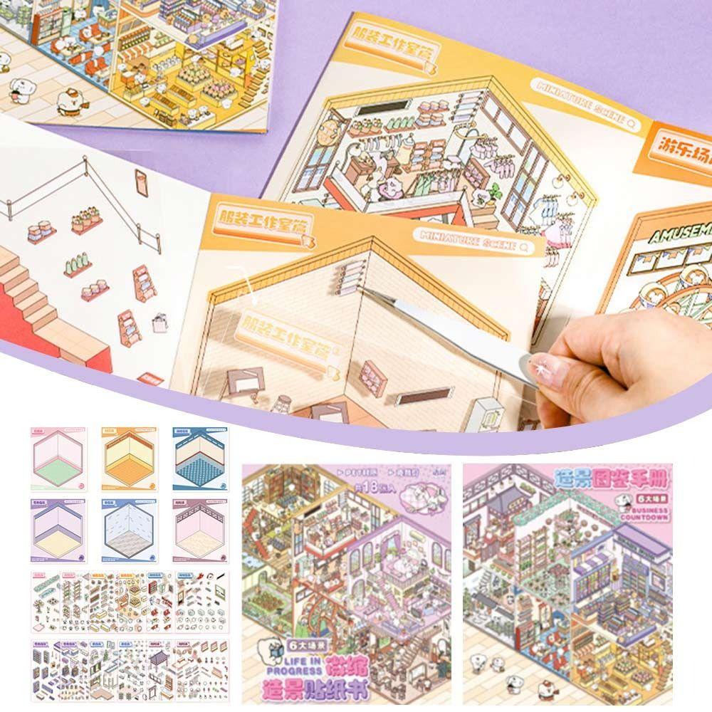 18 шт. 3D визуальная укладка наклеек Capybara наклейка для блокнота новая пейзажная наклейка книга детский подарок