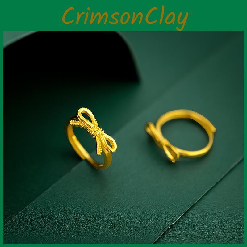 Charming Bow Brass Tie Ring For Women Delicate Fashion Jewelry Gift Idea