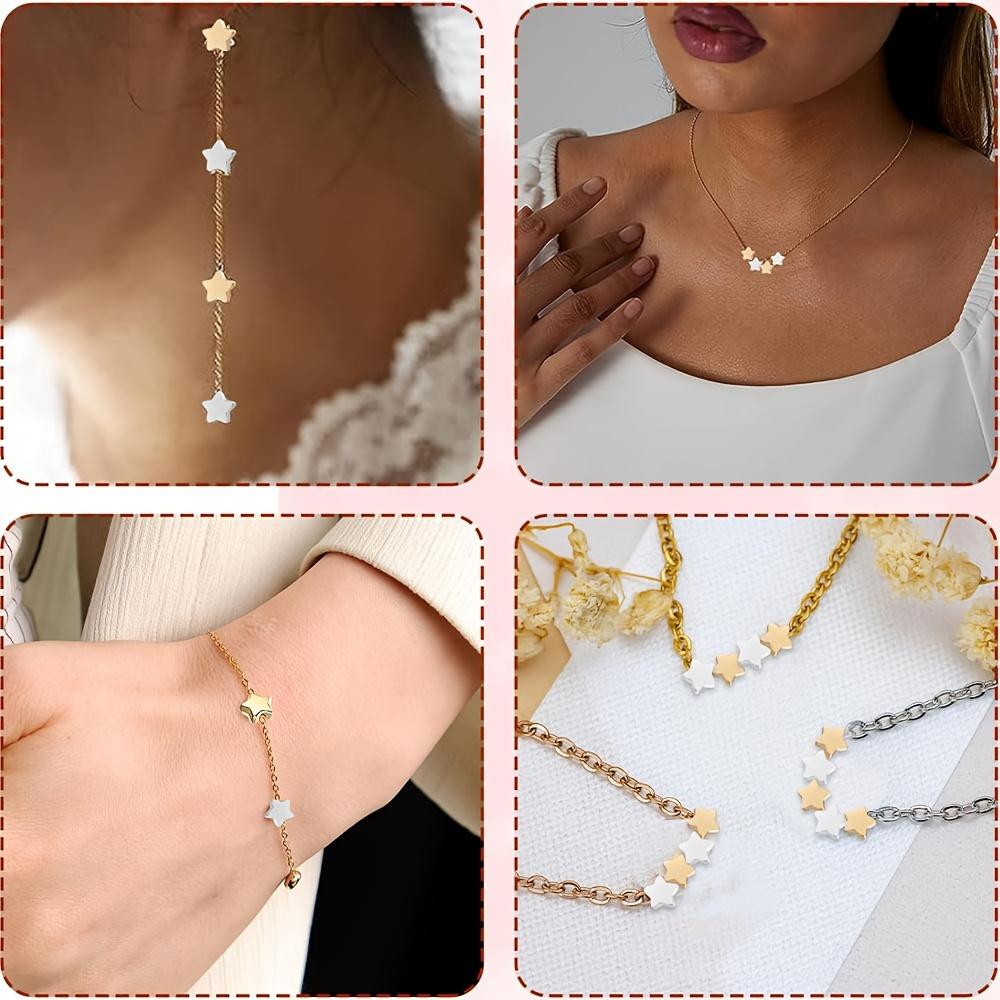 200/500/1000 разделительных бусин в форме звезды, 6 мм разделительные бусины в форме звезды из золота и серебра для ювелирных изделий, изготовление браслетов, бусины для браслетов, бусины для волос