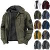 Men's Casual Zippered Pocket Hooded Jacket Men's Solid Color Fashion Warm Jacket