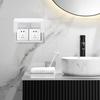 Double Position Socket Cover 86 Type Thickened Sticky Socket Cover Waterproof Switch Cover Power Outlet Protector Bathroom Home