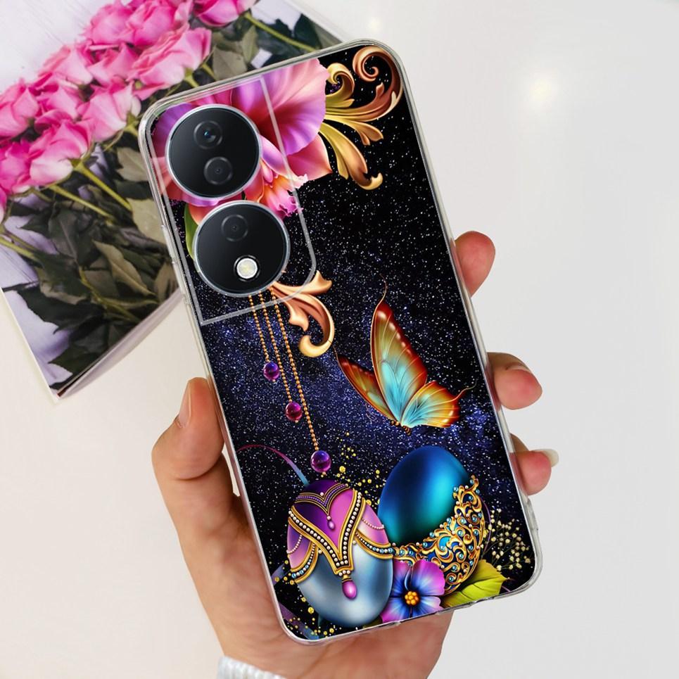 For Cover Honor X7b 5G Case For Honor X8B 4G Love Heart Women Fashion Luxury Pattern Housing Etui Huawei HonorX8b Soft Clear TPU