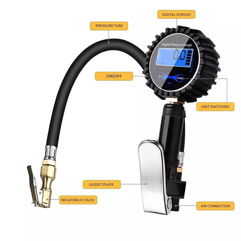 ЖК-манометр для шин 200Psi цифровой измеритель давления в шинах для мотоцикла, автомобиля, грузовика, велосипеда