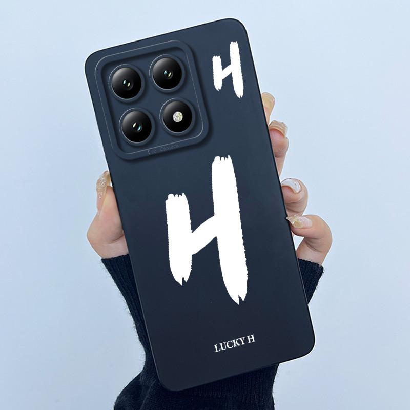 Cute Letters Case For Xiaomi 14T Pro Back Cover Camera Lens Protection Housing For Xiaomi14T 5G Soft Liquid Silicone Phone Bags