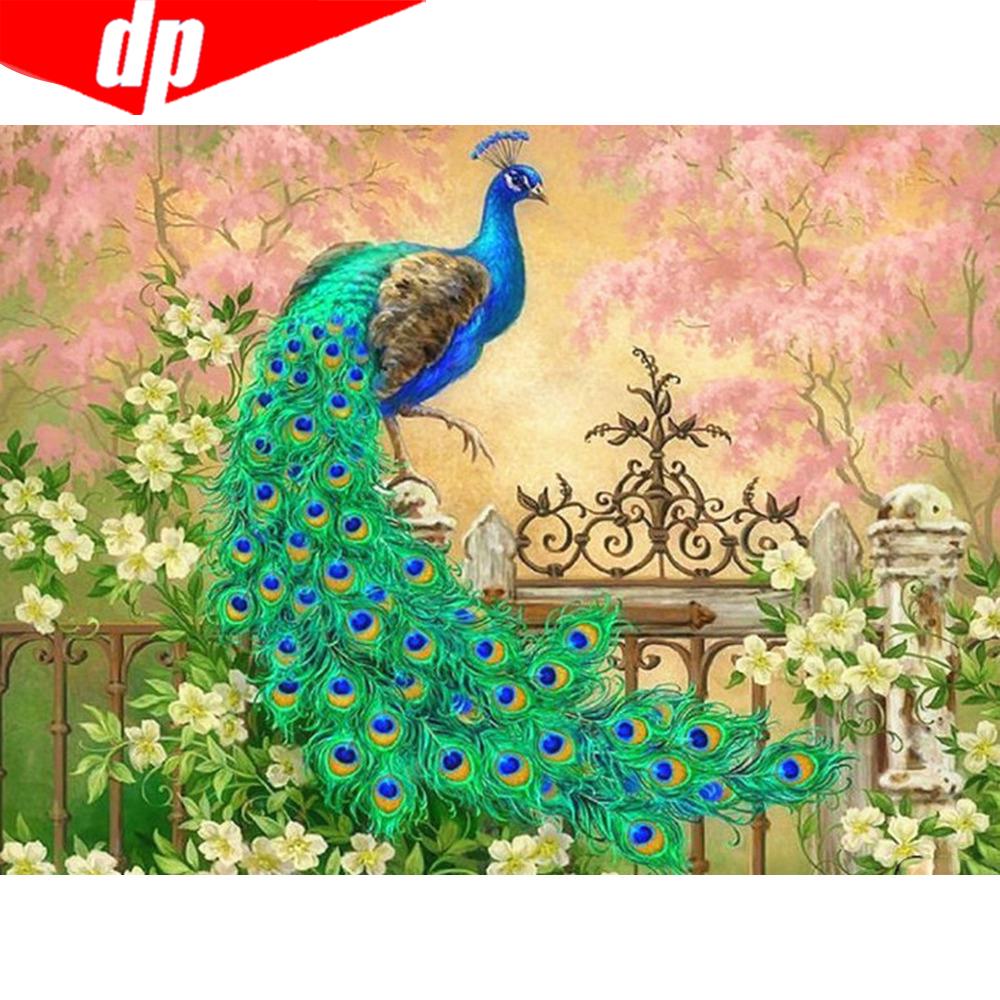 Алмазная картина Павлин Алмазная вышивка Полный набор животных с круглыми стразами Картинки Алмаз
