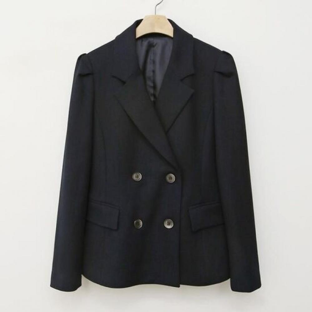 Style Latte Women Shoulder Shirring Crop Jacket Spring Autumn